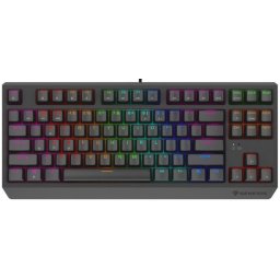 Tastatura gaming mecanica cu fir Genesis Thor 230 TKL Lite, iluminare multicolor, switch Linear, switch model Outemu Red, numar taste 87, 11 butoane multimedia, Negru