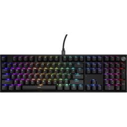 Tastatura gaming mecanica cu fir Genesis Thor 404, iluminare RGB, switch Linear, switch model Gateron Yellow Pro, numar taste 107, 11 butoane multimedia, Negru
