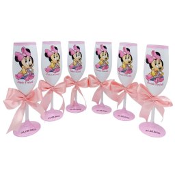 Set 6 pahare botez - Părinți, Nași & Moși, model personalizat Minnie - FEIS509014