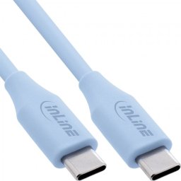 Cablu USB 2.0 type C fast charging silicon 100W Blue 2m, InLine IL35892B