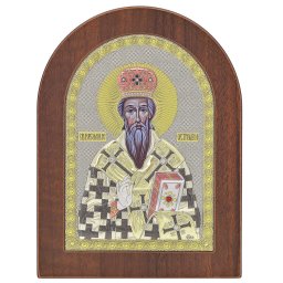 Icoana Sfantul Vasile Argint 10x14 cm Color