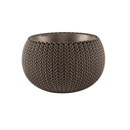 Ghiveci suspendat exterior polipropilena Keter Cozies, pentru gradina, terasa, balcon, maro, cu lant detasabil, rezistent la intemperii, capacitate 9.4 L