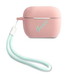 Guess Husa Silicon Vintage Airpods Pro Roz / Verde (cu breloc)