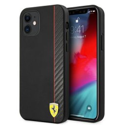 Husa Ferrari FESAXHCP12SBK iPhone 12 mini 5.4" black/black hardcase On Track Carbon Stripe