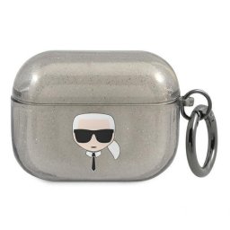 Husă Karl Lagerfeld Glitter Karl`s Head pentru AirPods Pro 1/2 – Negru