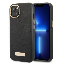 Husa Guess GUHMP13MSAPSTK iPhone 13 6.1" black/black hardcase Peony Logo Plate MagSafe