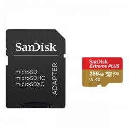 Card microSDXC Extreme PLUS 256GB, Class 10, UHS-I U3, V30, A2 + Adaptor SD