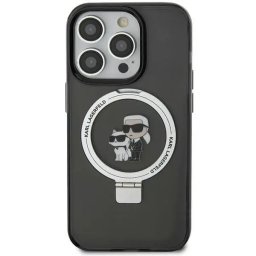 Husa Karl Lagerfeld Ring Stand Karl&Choupette MagSafe case for iPhone 11 / Xr - black