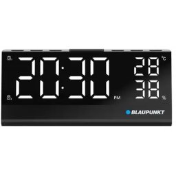 Radio cu ceas CR10ALU, FM radio, Dual Alarm, Senzor intern de temperatura si umiditate incorporat, Negru