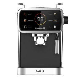 Espressor Impression 20, 20 bari, 5 optiuni cafea, Touch Control, rezervor apa 1.5l, 1350W, Ecran afisare temperatura apa, Sistem electronic de incalzire, Negru