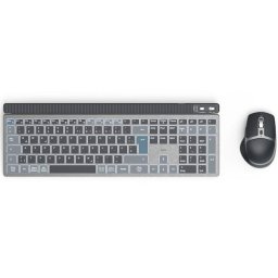 Tastatura WKM-750 set tastatura + mouse Wireless, LED, QWERTY US Negru
