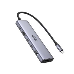 Hub USB-C la 3x USB-C, USB-A, HDMI, SD/TF Card, 10Gpbs, 4K@60Hz - (45521) - Gray