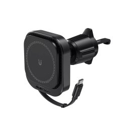Suport pentru Masina cu Incarcare Wireless, Cablu Retractabil, Type-C, 85cm - (D32) - Black