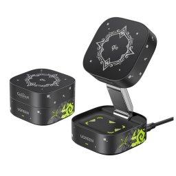 2-în-1 Qi2 MagFlow Magneti N52 Reglabil 360 Cablu USB-C inclus 15W Negru
