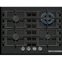 Plita PNH6B6K40, 7800 W, 4 arzatoare, Arazator Wok, 60 cm, Negru