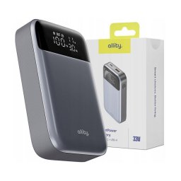Baterie externa APB-200, 10000 mAh, 1x USB, 1x USB-C, 33 W, Argintiu