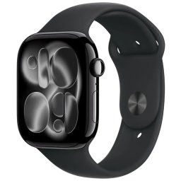 Smartwatch Watch Series 11 GPS 46mm Jet Black Aluminium Case with Black Sport Band - M/L