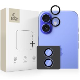 Protecție cameră Tech-Protect Camring Fit+ pentru iPhone 17, inel metalic protecție lentile, neagră