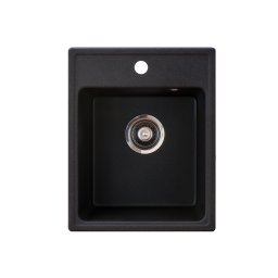 Chiuveta X Granit Quadro 40 negru400 x 500 mm, sifon 90 mm, granit
