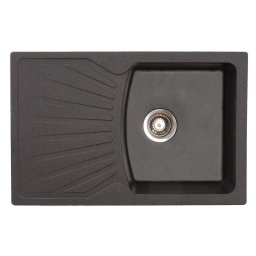 Chiuveta X Granit Quadro Plus negru760 x 500 mm, sifon 90 mm, granit