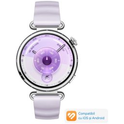 Smartwatch Watch GT 6, 41MM, Steel Stainless Steel Case, Purple Fluoroelastomer Strap