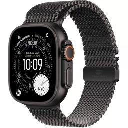 Smartwatch Apple Watch Ultra 3 GPS + Cellular, 49mm, Carcasa Black Titanium, Bratara Black Titanium Milanese Loop - Medium