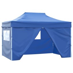 42512 Gossi foldable tent pop-up with 4 side walls 3x4,5 m blue