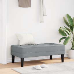 Banca Gossi gri deschis 113x57x39 cm din tesatura