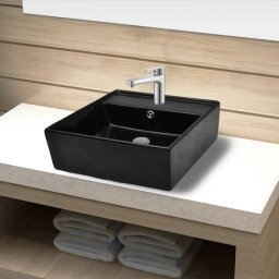 Baterie pentru chiuveta ceramica pentru chiuveta/gaura preaplin patrat