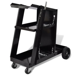Carucior de sudura, carut negru cu 3 rafturi, organizator atelier