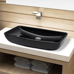 Chiuveta baie din ceramica, dreptunghiular, negru
