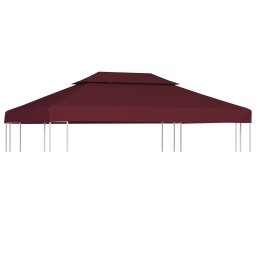 Gossi acoperis de pavilion, 2 niveluri, rosu bordo, 4x3 m, 310 g/m2
