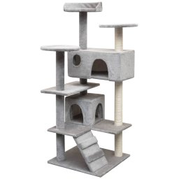 Gossi ansamblu pentru pisici cu funie de sisal, 125 cm, gri