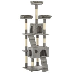 Gossi ansamblu pentru pisici cu stalpi funie sisal, 170 cm, gri