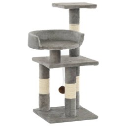 Gossi ansamblu pentru pisici, stalpi din funie de sisal, 65 cm, gri