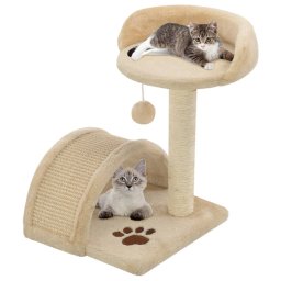Gossi ansamblu pisici cu stalp funie sisal, bej si maro, 40 cm
