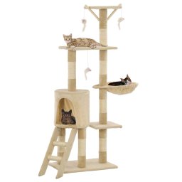 Gossi ansamblu pisici cu stalpi din funie de sisal, 138 cm, bej