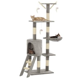Gossi ansamblu pisici cu stalpi din funie de sisal, 138 cm, gri