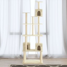 Gossi ansamblu pisici cu stalpi din funie de sisal, crem, 188 cm
