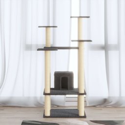 Gossi ansamblu pisici cu stalpi din funie de sisal, gri inchis 110 cm