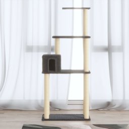 Gossi ansamblu pisici cu stalpi din funie de sisal, gri inchis 147 cm