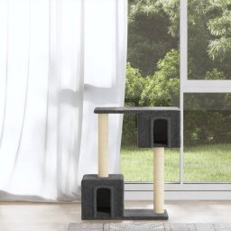 Gossi ansamblu pisici cu stalpi din funie de sisal, gri inchis, 60 cm
