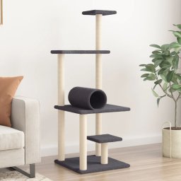 Gossi ansamblu pisici cu stalpi din funie sisal, gri inchis, 136 cm