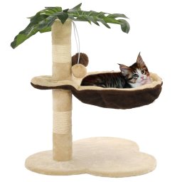 Gossi ansamblu pisici cu stalpi funie sisal, 50 cm, bej si maro