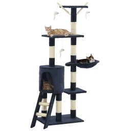 Gossi ansamblu pisici stalpi din funie sisal, 138 cm, albastru inchis