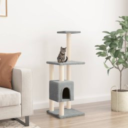Gossi ansamblu pisici, stalpi din funie sisal, gri deschis, 104 cm