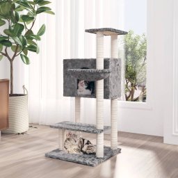 Gossi ansamblu pisici, stalpi din funie sisal, gri deschis, 108,5 cm