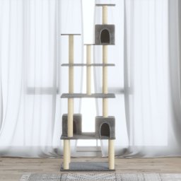 Gossi ansamblu pisici, stalpi din funie sisal, gri deschis, 188 cm