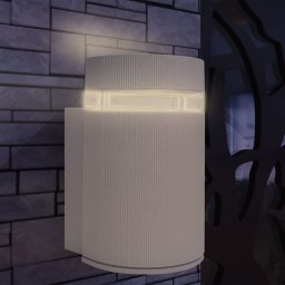 Gossi aplica semi-cilindrica de perete pentru exterior, gri , aluminiu