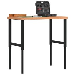 Gossi banc de lucru 100x60x(73-99,5) cm lemn masiv fag dreptunghiular